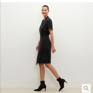 M.M. Lafleur Black Midi Faux Wrap Tory Dress